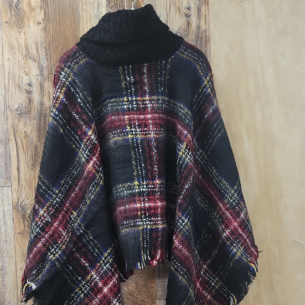 Plaid Turtleneck Women's Sweater